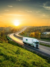 A Bunzl lorry on the road