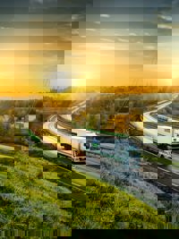 A Bunzl lorry on the road